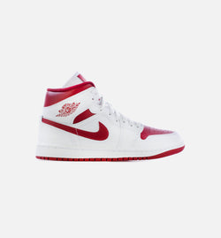 JORDAN BQ6472-161
 Air Jordan 1 Mid Red Toe Womens Lifestyle Shoe - White/Pomegranate Image 0