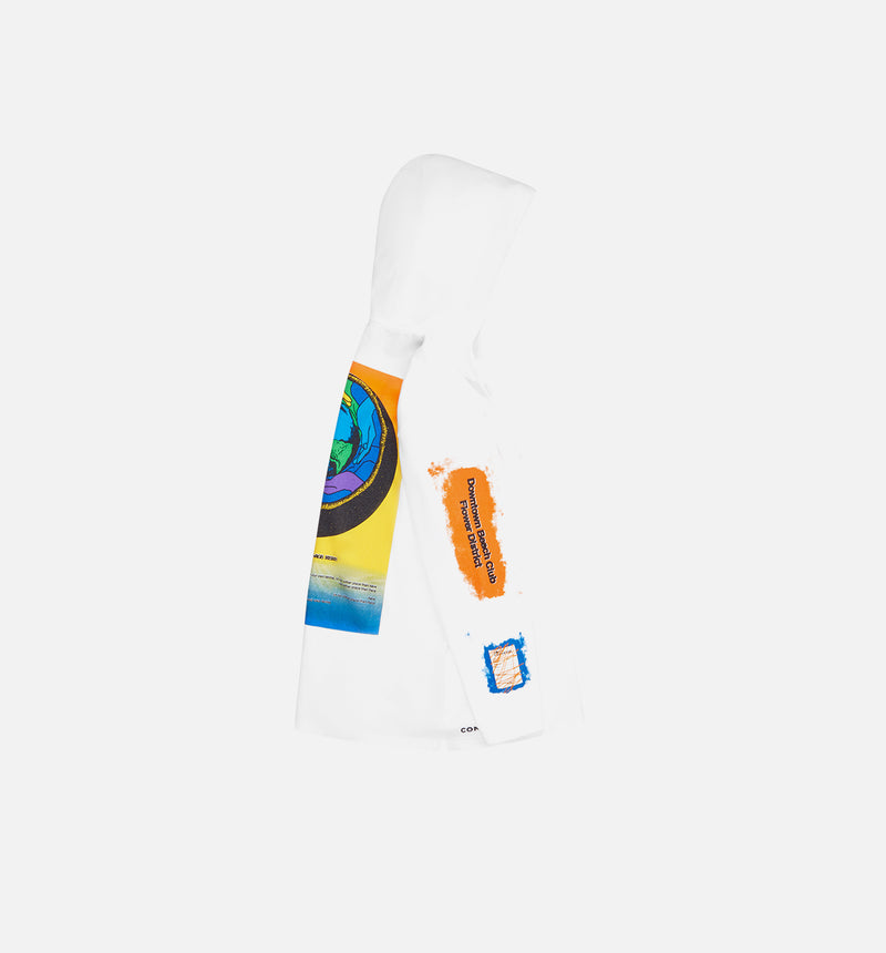 Mens T-Shirt Hoodie - White/Blue/Orange/Black