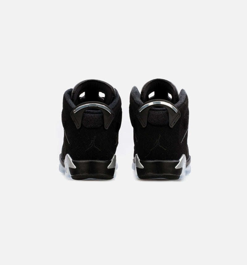 Air Jordan 6 Retro Metallic Silver Grade School Lifestyle Shoe - Black