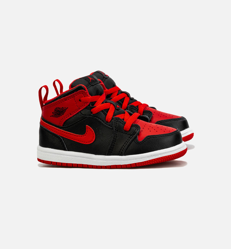 Air Jordan 1 Mid Infant Toddler Lifestyle Shoe - Black/Red