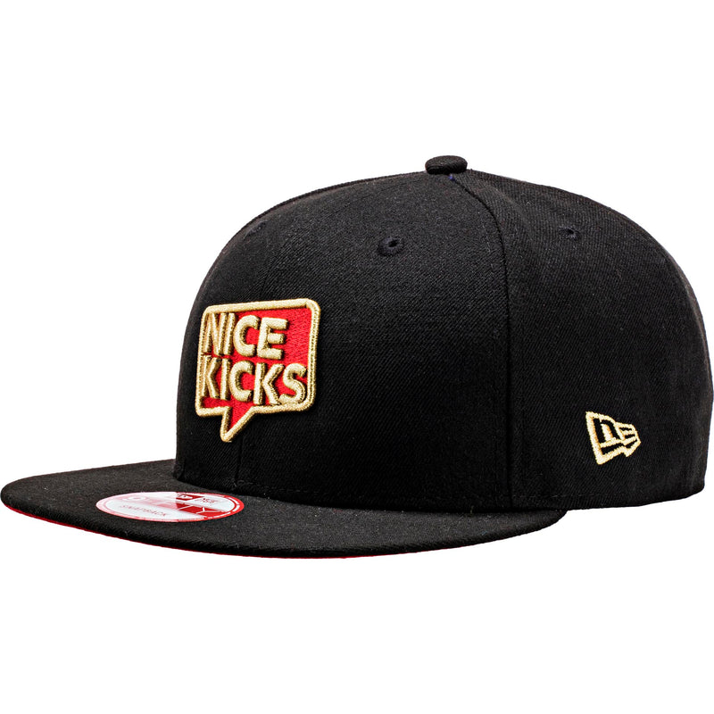 Nice Kicks X New Era Snapback Hat - Black/Gold/Red