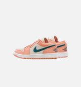 Air Jordan 1 Low Light Madder Root Womens Lifestyle Shoe - Light Madder Root/Dark Teal Green