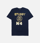 Stussy No 4 Gold Tee - Navy