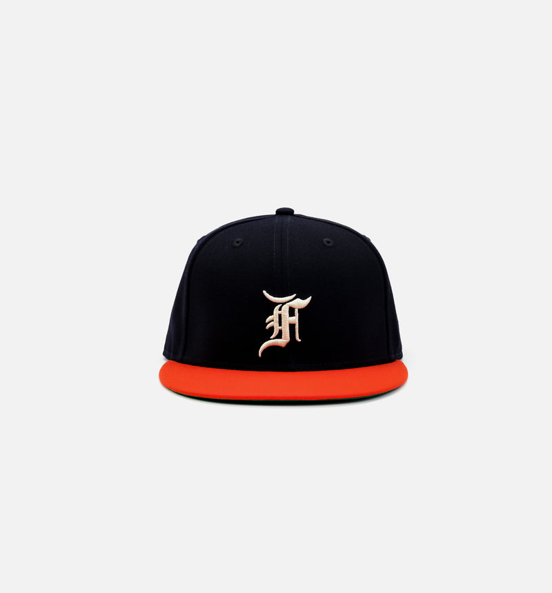 F.O.G. 59Fifty Mens Fitted Hat - Navy/Orange