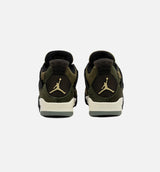 Air Jordan 4 Retro Craft Olive Grade School Lifestyle Shoe - Medium Olive/Black