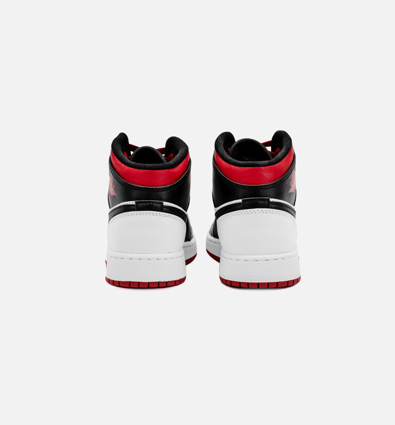 Air Jordan 1 Retro Mid Gym Red Grade School Lifestyle Shoe - Black/Red