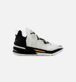 NIKE CQ9283-100
 Lebron 18 Home Mens Basketball Shoe - White/Black/Yellow Image 0
