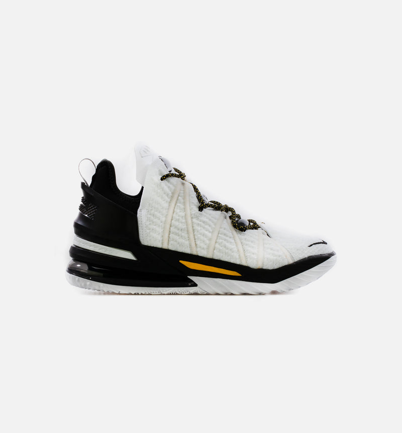 Lebron 18 Home Mens Basketball Shoe - White/Black/Yellow