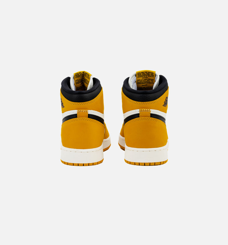 Air Jordan 1 Retro High OG Yellow Ochre Grade School Lifestyle Shoe - Yellow Ochre/Sail/Black