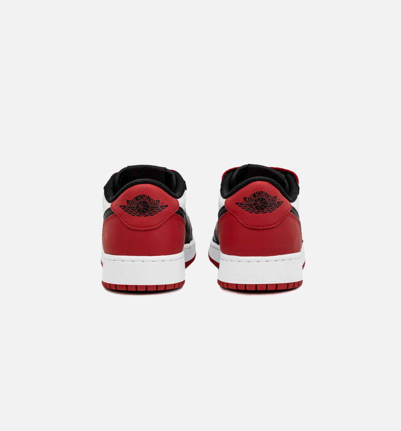 Air Jordan 1 Retro Low OG Black Toe Grade School Lifestyle Shoe - White/Red Free Shipping