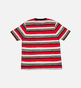 Painted Stripe Crew Shirt Mens T-Shirt - Red