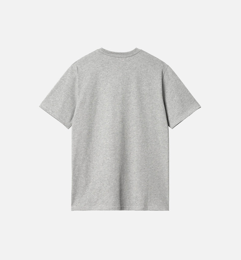 Pocket Mens Short Sleeve Shirt - Light Grey