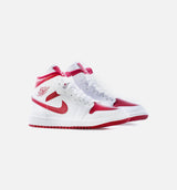 Air Jordan 1 Mid Red Toe Womens Lifestyle Shoe - White/Pomegranate