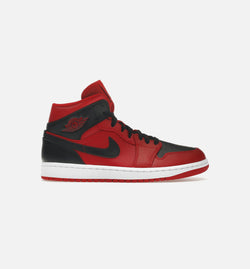 JORDAN 554724-660
 Air Jordan 1 Mid Reverse Bred Mens Lifestyle Shoe - Red/Black Image 0