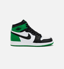 JORDAN FD1437-031
 Air Jordan 1 Retro High OG Lucky Green Grade School Lifestyle Shoe - Green/Black Image 0
