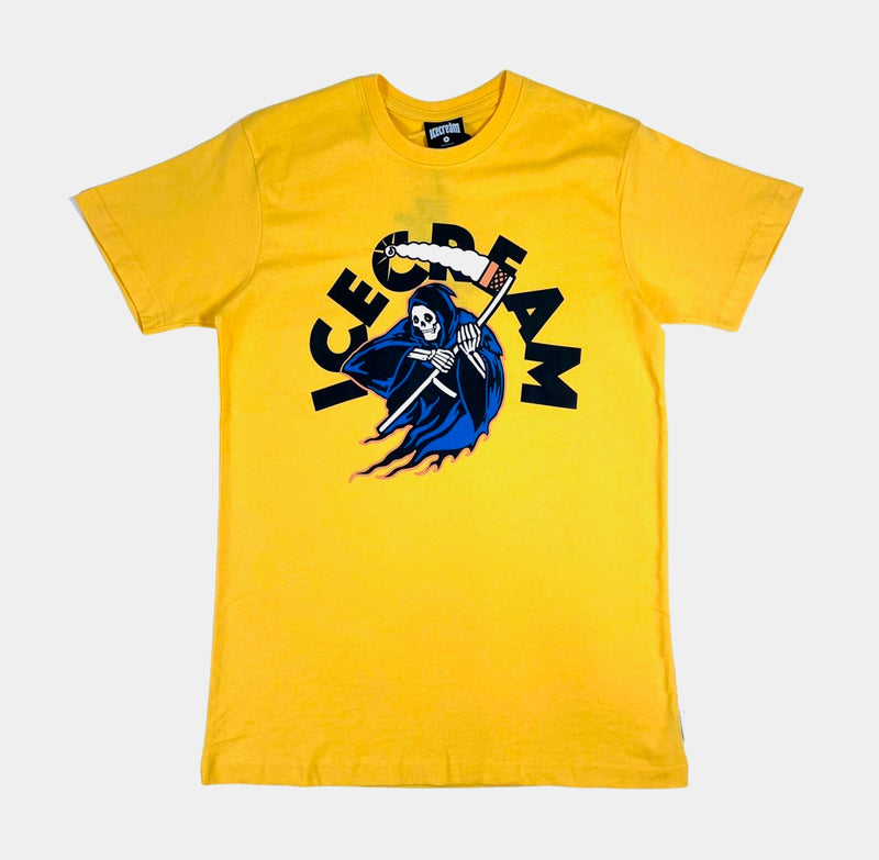 Dont Fear the Reaper Short Sleeve Mens T-Shirt - Yellow