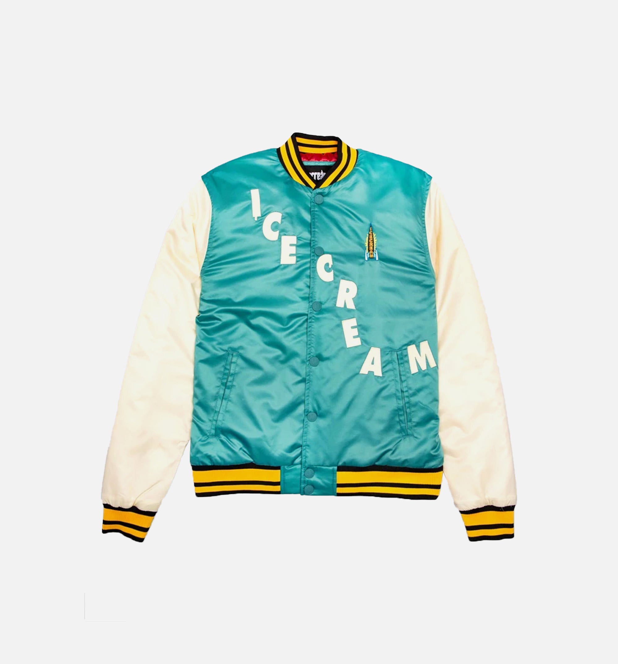 Ice Cream 481-8402 Ice Cream Retro Mens Varsity Jacket - Teal