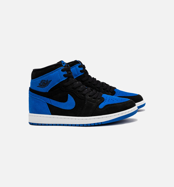 Blue and black high top jordans best sale