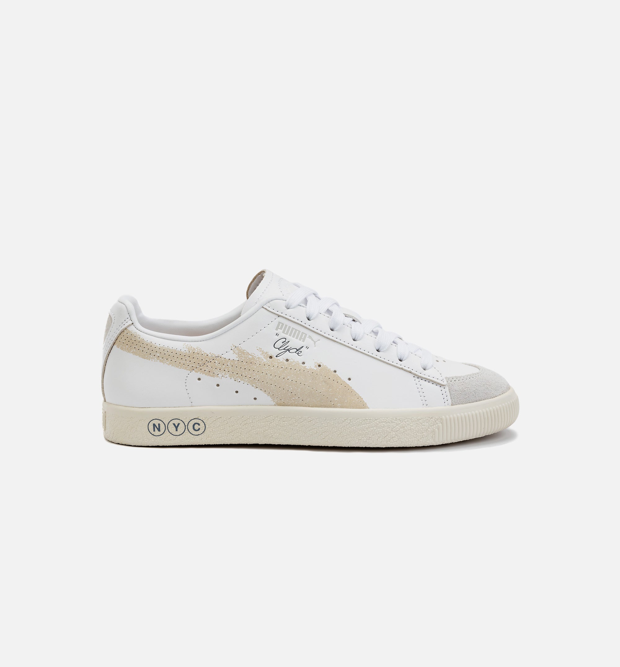 Clyde Mens Lifestyle Shoe- Beige/White - Main Image