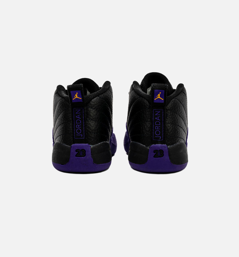Air Jordan 12 Retro Field Purple Infant Toddler Lifestyle Shoe - Black/Purple