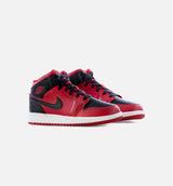 Air Jordan 1 Mid Reverse Bred Grade School Lifestyle Shoe - Black/Red