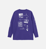 Scramble Long Sleeve Tee Mens T-Shirt - Purple
