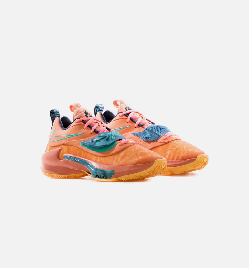 Zoom Freak 3 Mens Basketball Shoe - Crimson Bliss/Dynamic Turquoise/Melon Tint/Thunder Blue - Free Shipping