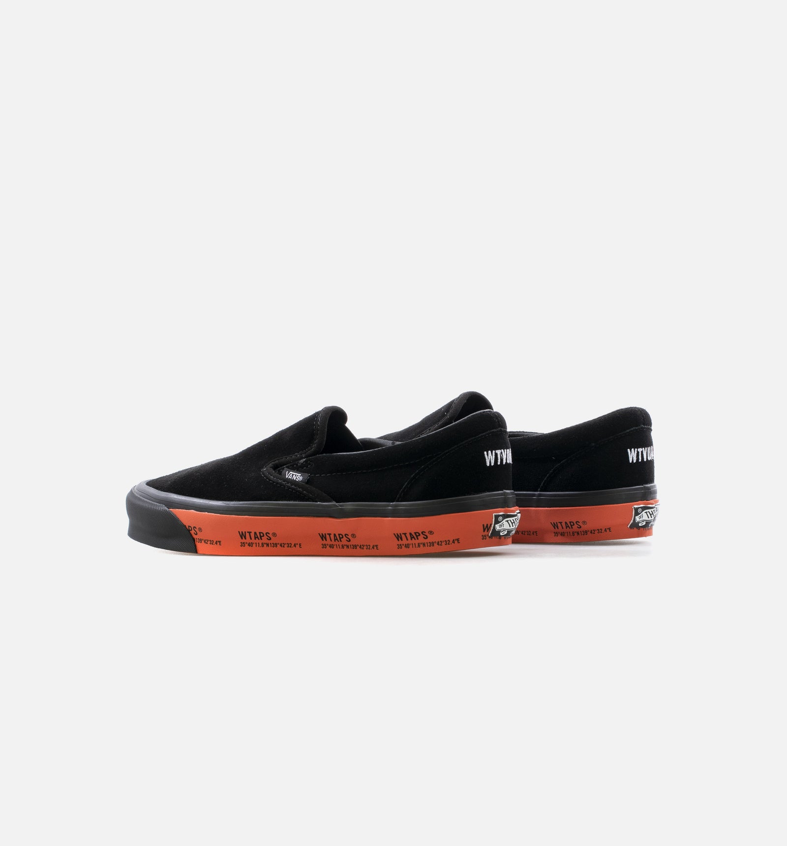 Red and black slip on vans on sale