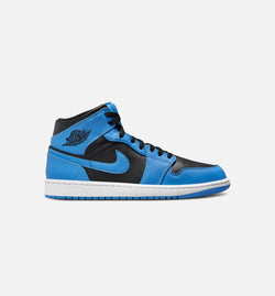 JORDAN DQ8426-401
 Air Jordan 1 Retro Mid University Blue Mens Lifestyle Shoe - Blue/Black Image 0