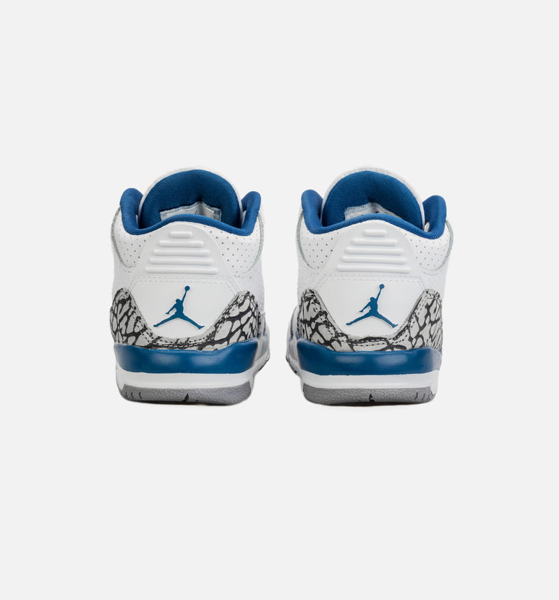 Air Jordan 3 Retro Wizards True Blue Infant Toddler Lifestyle Shoe - White/Blue