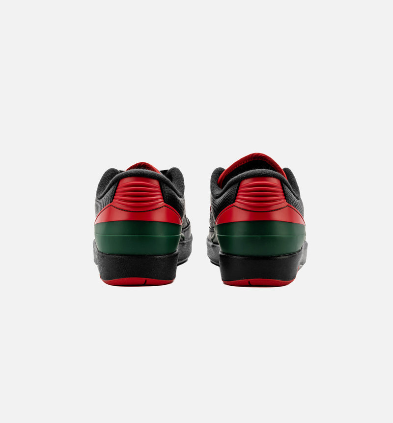 Air Jordan 2 Retro Low Christmas Grade School Lifestyle Shoe - Black/Fire Red/Cement Grey