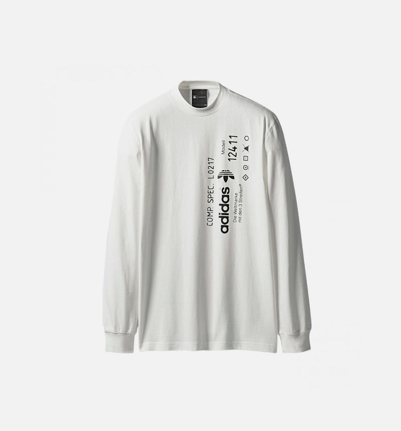 Alexander Wang X adidas Collection AW Graphic Long Sleeve Mens Shirt - White/White