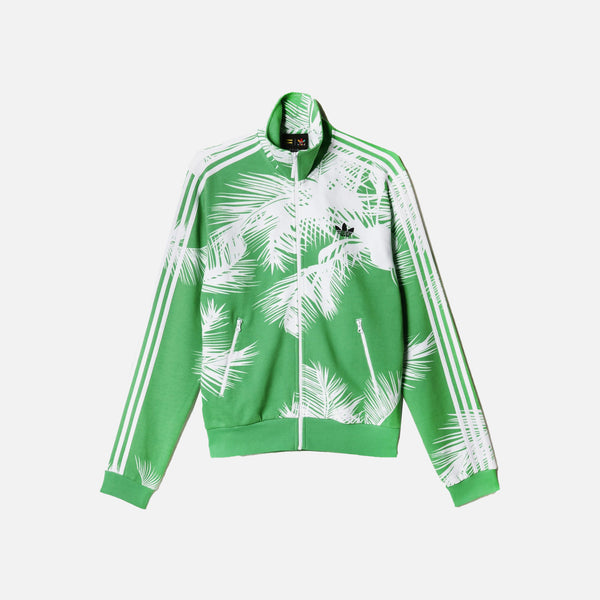 Adidas Consortium BR0690 adidas Originals Pharrell Williams BBC Track Jacket Palm Trees Men s White VIvid Green ShopNiceKicks