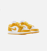 Air Jordan 1 Low Grade School Lifestyle Shoe - White/Yellow Limit One Per Customer